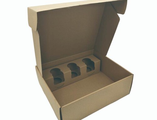 10X8X10cm corrugated mailer kraft paper box with tray insert for 3piece bottle