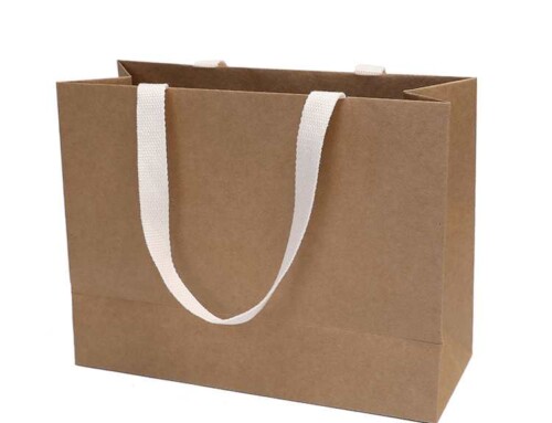 30*12*27cm Eco-Friendly Custom Kraft Paper Shopping Bags with stronger handle