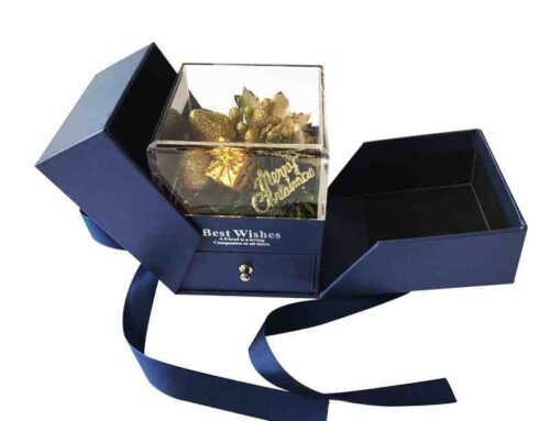 Acrylic Flower Box Rose Preserved Flower Box Transparent Paper Box With Ribbon Decoration