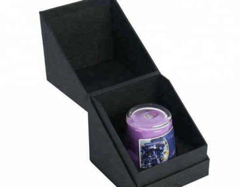 Custom Magnetic Closure Candle Display Black Box With Gold Foil Stamping