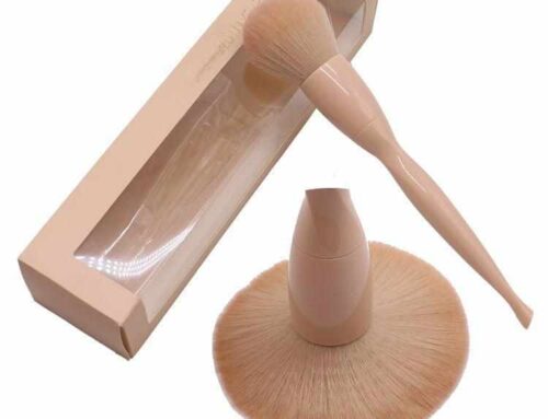 Custom easy assembly kraft paper cosmetic brushes box with clear PVC window