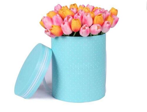 Immortal Rose Flower Packaging Gift Box With Custom logo, Colorful Round Flower Box With fast shipping box