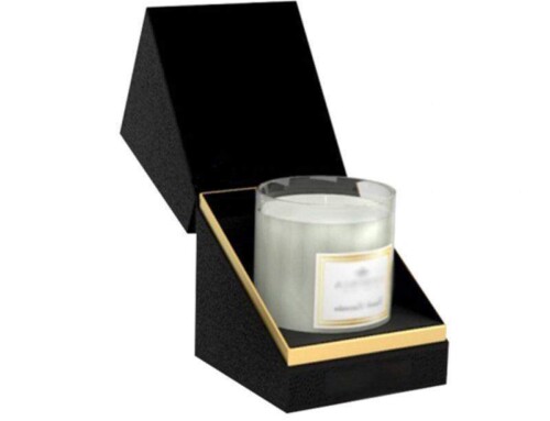 Luxury Perfume Candle Black Packaging Display Boxes |  Shiny Logo & Foil Stamping