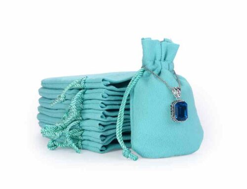 Wholesale Stock Custom Blue Velvet Suede Jewelry Pouch For Popular Bangle Earring