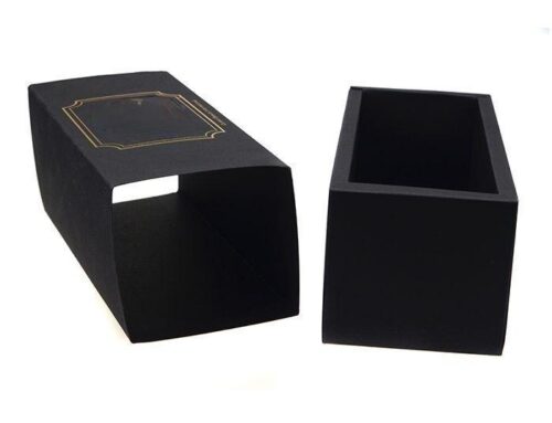 Custom Cardboard Black Folding Drawer Boxes With gold foil logo stamping