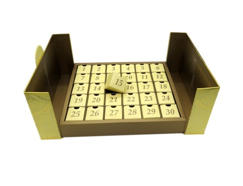Custom Printed Yellow Color Advent Calendar beauty skincare Box With Magnetic closure