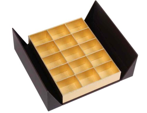 Double Door Design Gift cardboard boxes pack for chocolate with divider