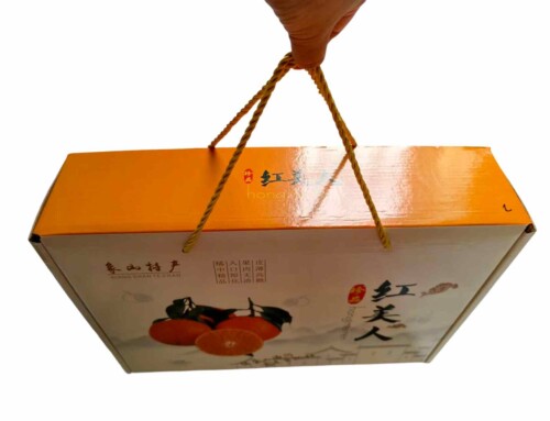 Eco-Friendly Food Corrugaed Mailer Shipping Fruit Boxes With PP rope Handle