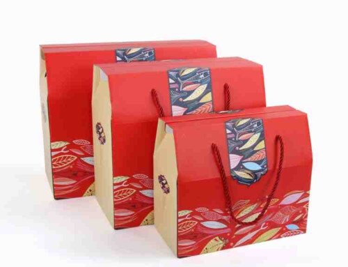High-end Printing easy assembly Corrugated handle gift boxes for fruit & new year gift