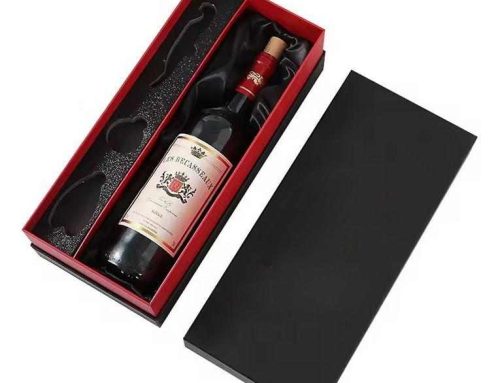 Black two-piece rigid gift box for 1 bottle of wine, with a bottle opener paper box